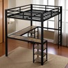 Mshliw Full Metal Loft Bed with Desk and Shelves, L-Shaped Loft Bed with Ladder & Guardrails, Space-Saving Study Bed Frame for Bedroom, Black - 4 of 4