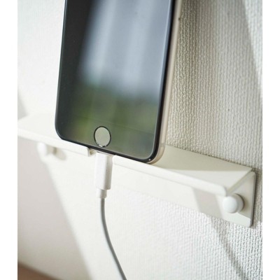 White Steel Wall-Mounted Smartphone and Tablet Holder
