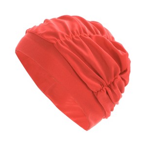 Unique Bargains Nylon Pleated Style Swimming Cap 1 Pc - 1 of 4