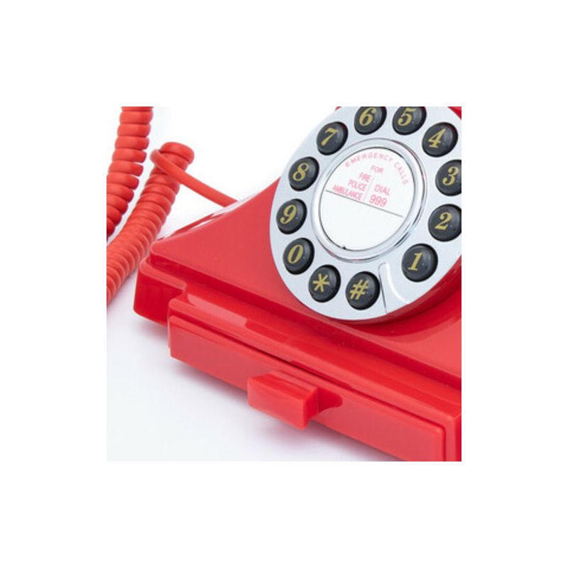 GPO Retro GPOCARRPBRD Carrington Push Button Telephone - Red, 3 of 7