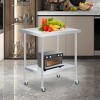 Stainless Steel Storage Table with Gloves, Cloth, Full Stainless Steel Work Table, Heavy Duty Durable Metal Storage, Food Prep Table - 2 of 4