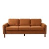 Homy Casa 83.86" Three-Seat Sofa with Curved Armrests & Integrated Wood Legs, Teddy Upholstery - 4 of 4