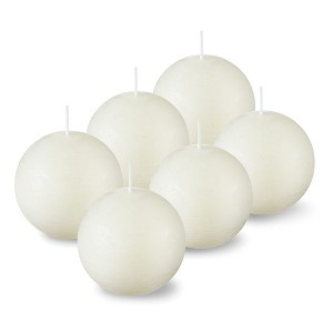 Spaas Rustic Ball Candles – Set of 6 Unscented Decorative Round Candles - 3 Inch Diameter - Available in 12 Colors - 1 of 4