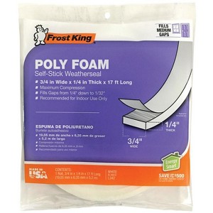 Frost King - Poly Foam Weather Seal - For Doors and Windows - White - 17 ft. - 1 of 1