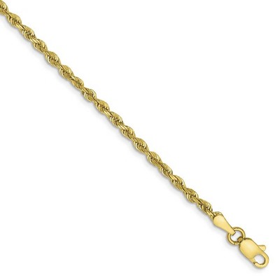 Black Bow Jewelry 2.25mm 10k Yellow Gold D/C Quadruple Rope Chain Bracelet