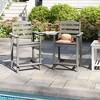 Yardgrace 6-Piece HDPE Plastic Outdoor Bar Stool Patio Tall Bar Chair Armrest Footrest All-Weather - 2 of 4