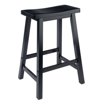 Photo 1 of 24 Satori Saddle Seat Counter Height Barstool Black - Winsome - SEALED 