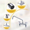 WOWOW Multi-functional Double-Handle Deck Mounted Commercial Standard Kitchen Faucet 8 in. Swivel Spout in Polished Chrome - 3 of 4