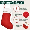 Aoibox 24 Pack 19 Inch Christmas Stockings Bulk Large Red and White Felt Stockings with Gold Trim for Fireplace Holiday Decor - 3 of 4