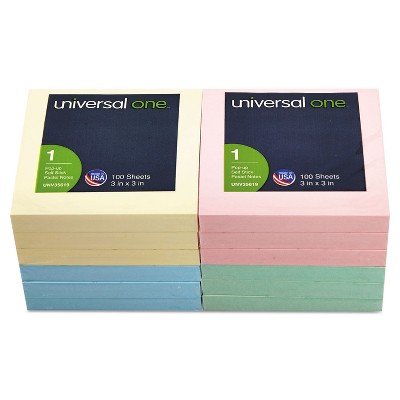 UNIVERSAL Fan-Folded Pop-Up Notes 3 x 3 4 Assorted Pastel Colors 100-Sheet 12/Pack 35619