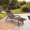 Outdoor Five Position Adjustable Chaise Lounge Chair Brown with Arms - Crestlive Products - 2 of 4