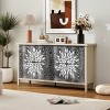 Wood Sideboard Cabinet,Modern Entrance Way Cabinet With 4 Doors And Adjustable Shelves Kitchen Storage Cabinet-Maison Boucle - 3 of 4