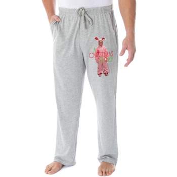 A Christmas Story Men's Ralphie Pink Nightmare Bunny Loungewear Pajama Pants Heather Grey