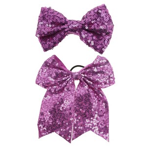 Unique Bargains Elegant Sequins Bow Hair Clip 2 Pcs - 1 of 4