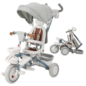 7 in 1 Folding Toddler Bike with Removable Adjustable Push Handle - 1 of 4