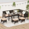 7-Piece Outdoor Rattan Patio Set with Glass Dining Table and Removable Cushions for Balcony or Garden-The Pop Home - 2 of 4