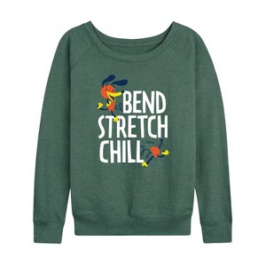 Women's - Disney - Slinky Dog Bend Stretch Chill Lightweight French Terry Wide Neck Long Sleeve Shirt - 1 of 4