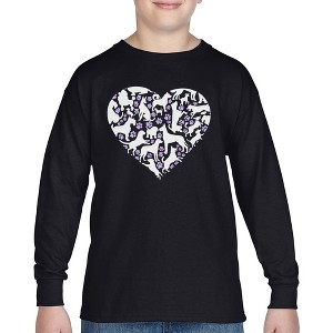 LA Pop Art Dog Heart - Boy's Word Art Long Sleeve T-Shirt - 1 of 4