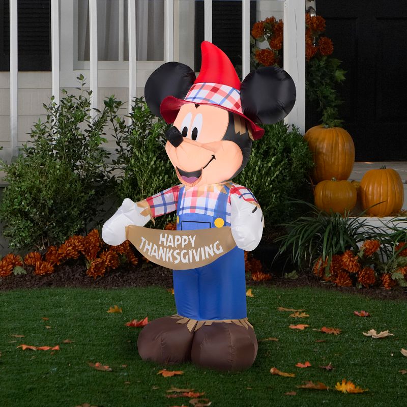 Gemmy Airblown Inflatable Mickey as Scarecrow Disney, 3.5 ft Tall, Multicolored, 2 of 4
