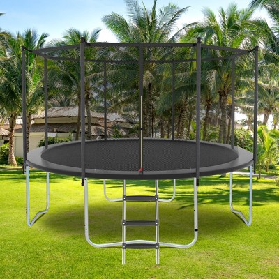 YONWAY 8FT 10FT Outdoor Trampoline, with Safety Enclosure Net,  with Heavy Duty Jumping Mat and Spring Cover Padding for Kids and Adults