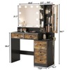 Makeup Vanity Desk with Lighted Mirror and Power Strip, 3 Lighting Modes - 2 of 4