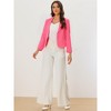 INSPIRE CHIC Women's Open Front Office Long Sleeve Lightweight Printed Floral Crop Suit Blazer - 3 of 4