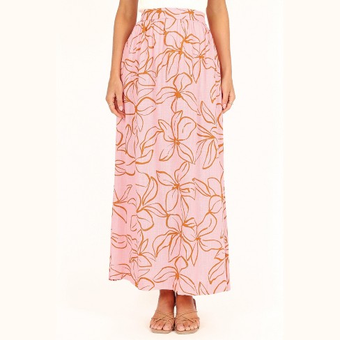 Petal and Pup Womens Kasey High Waisted Maxi Skirt - Pink XS