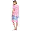 Casual Nights Women's Short Sleeve Muumuu Lounger Dress - 3 of 4
