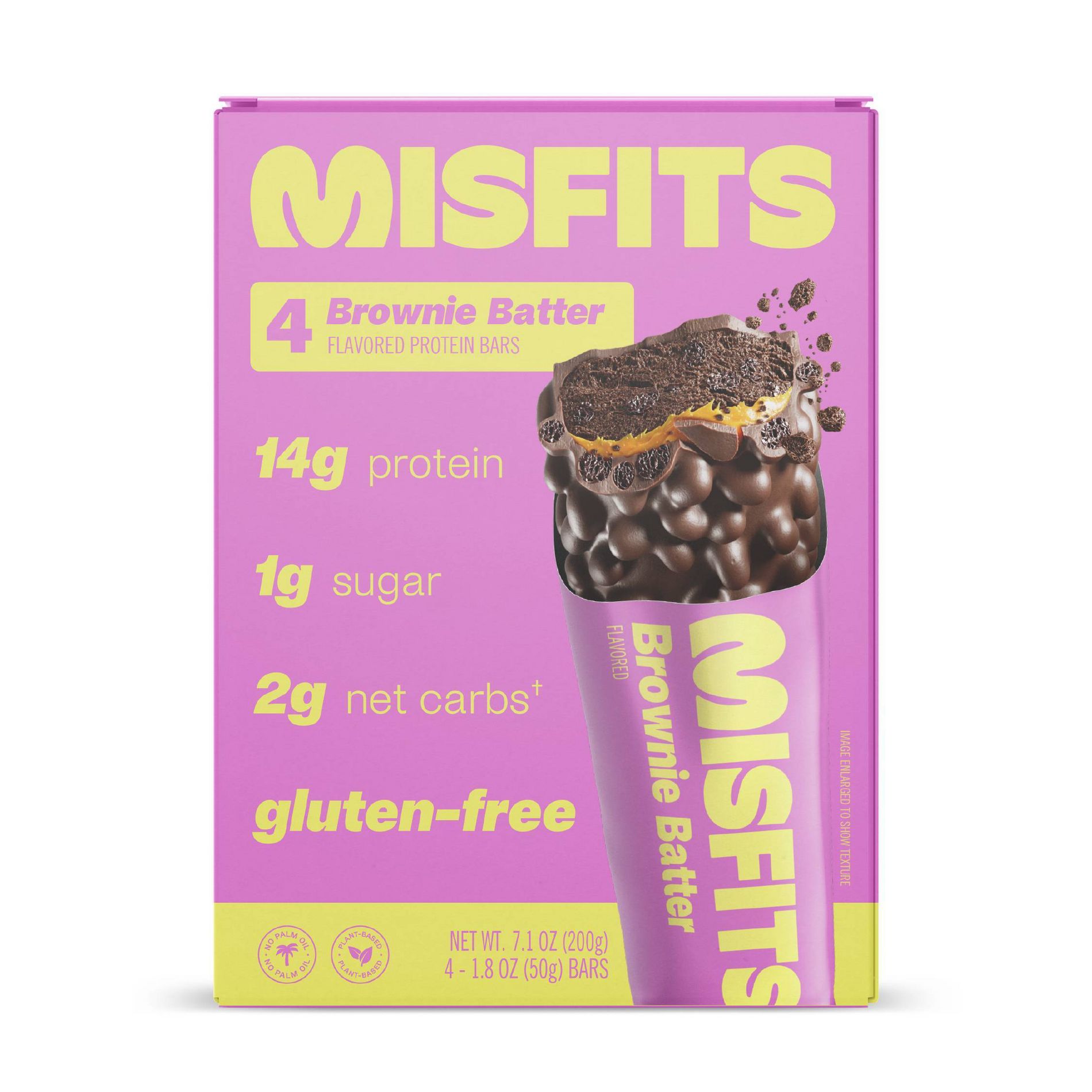 Misfits Health Plant Based Brownie Batter Protein Bars - 7.10oz/4pk