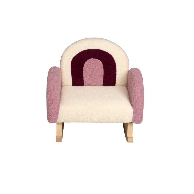 Upholstered Rocking Kids&#39; Chair Purple/White - Gift Mark, 4 of 5