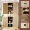 Kitchen Pantry Cabinet, 72" Tall Farmhouse Storage Cabinet with 4 Doors and 4 Adjustable Shelves, 1 Drawer, for Kitchen, Dining Room, Living Room - 3 of 4