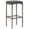 vidaXL 3-Piece Patio Bar Set with Poly Rattan Stools and Solid Acacia Wood Table - Weather-Resistant Outdoor Furniture for Garden, Deck, Gray - 4 of 4