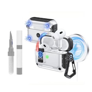 HTUTWOO Auto-Open For AirPods Pro 2nd/1st Gen Case With Built-in Magnets, Compatible With Mag-Safe Charging, With Air-AL Carabiner - 1 of 4