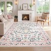 Washable Modern Printed Rug Non Slip Low Pile Rug Soft Floral Throw Floor Cover Foldable Indoor Carpet for Living Room Bedroom Playroom Nursery - 2 of 4