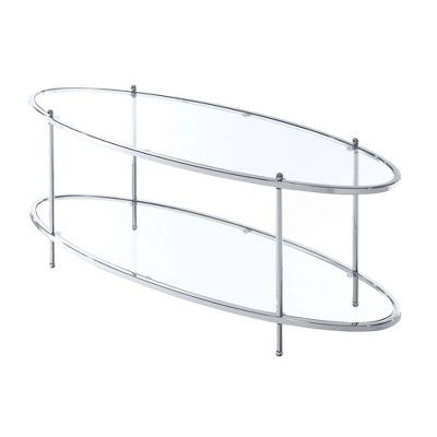 Royal Crest Oval Coffee Table Chrome - Breighton Home