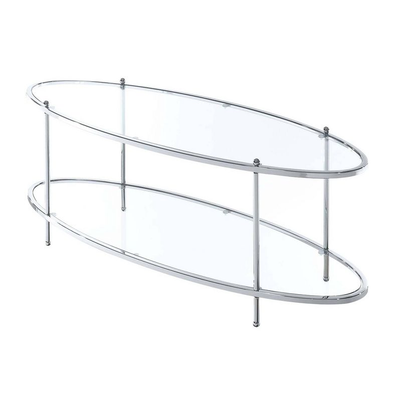 Royal Crest Oval Coffee Table Chrome - Breighton Home, 1 of 5