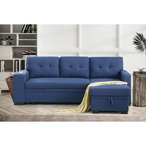TiramisuBest Modern L-Shaped Lounger Sofa with Hidden Storage, Dark Gray Modular Sectional Couch for Living Room - 1 of 4