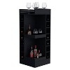 Gulches Lamer Corner Bar Cabinet Black 12 Bottle Wine Rack, Open Shelves, Scratch Resistant Surface, Compact Design - 4 of 4