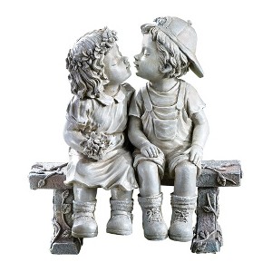 Collections Etc Hand-Painted Antique Finish Puppy Love Yard Statue 8.25 X 4.75 X 9 Gray - 1 of 2