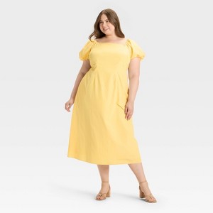 Women's Puff Short Sleeve Maxi Dress - A New Day™ - 1 of 3
