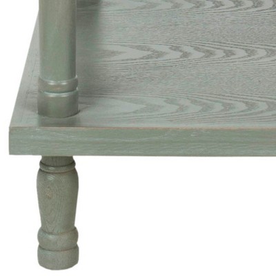 Gray Transitional Square Wood 3-Tier Side Table