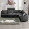 Mjkone Luxury 107"W*81.5''D Linen L-shaped Couch,6-Seat Oversized Sectional Sofa Couch With Corner Sofa - 2 of 4