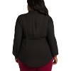 Poetic Justice Curvy Women's Chiffon Button Up Neck Tie Blouse - 2 of 4