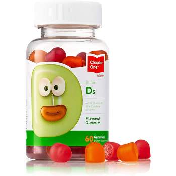 Chapter One by Zahler 1000 IU Vitamin D3 for Kids, Certified Kosher - 60 Flavored Gummies