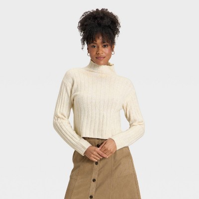 Women's Ribbed Mock Turtleneck Pullover Sweater - Universal Thread™