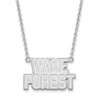 Black Bow Jewelry 10k White Gold Wake Forest Demon Deacons NCAA Necklace 18 Inch