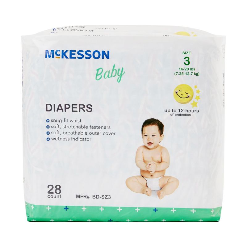 McKesson Baby Diapers, Disposable, Moderate Absorbency, Size 3, 3 of 5