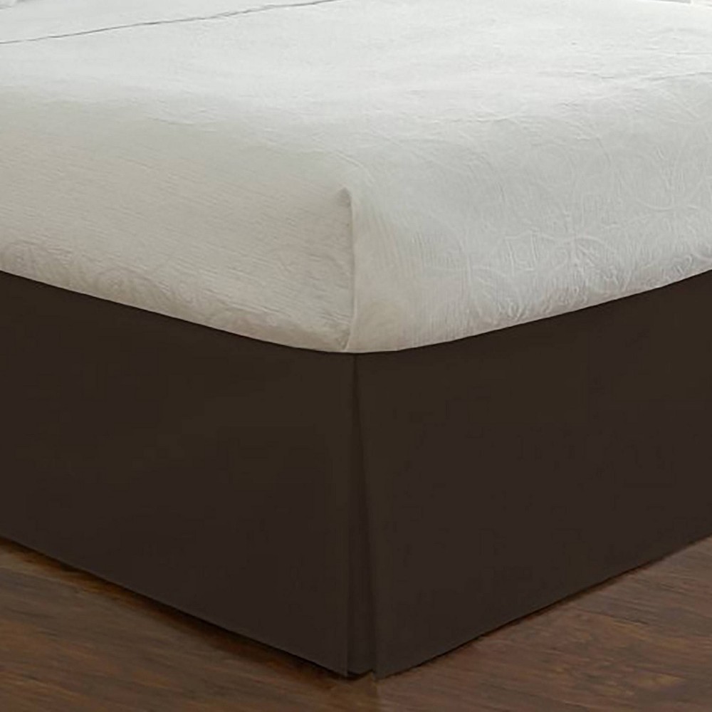 Photos - Bed Linen Chocolate Tailored Microfiber 14" Bed Skirt : Luxury Hotel, Polyester, Plain Weave, Machine Washable(Full)