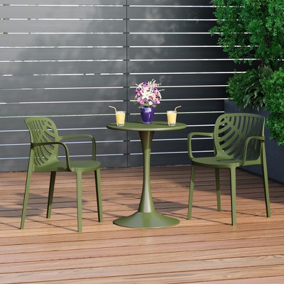 WestinTrends Playa Outdoor Modern Stackable Patio Dining Armchairs (Set of 2)