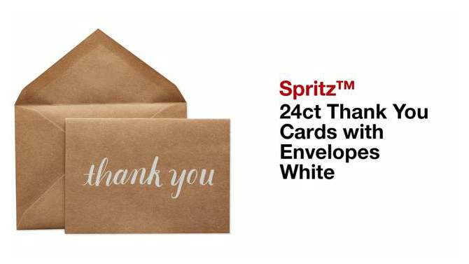 24ct Thank You Cards with Envelopes Kraft - Spritz&#8482;, 2 of 9, play video